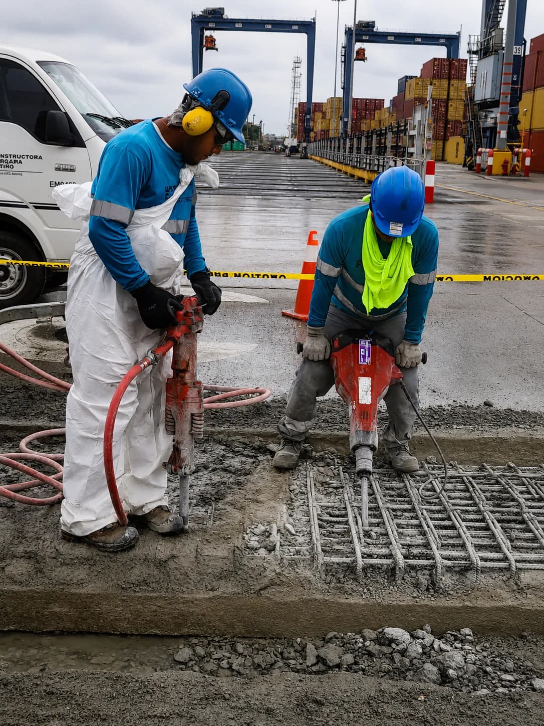 Nivelación de vigas portacontenedores en bloques 3H y 4H